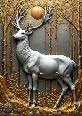 Forest Deer Relief Art