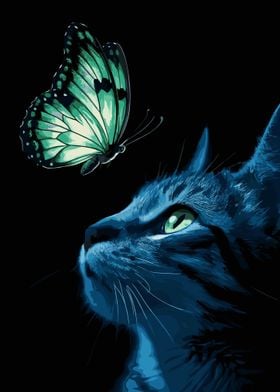 Butterfly and Cat