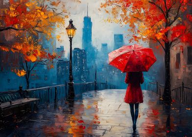 Red Umbrella Cityscpae