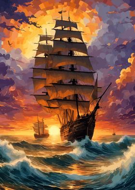 Sailing at sundown