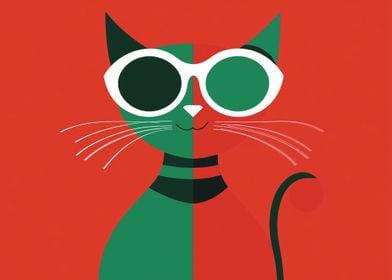 Cool cat with sunglasses