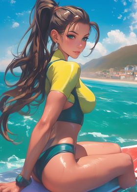 Hot Anime Beach Girl