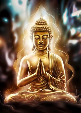 Buddha gold meditation