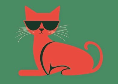 Cool cat with sunglasses