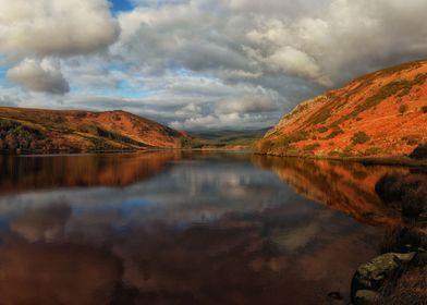 Scenic lake reflection