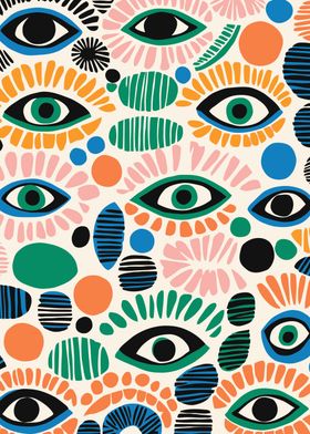 Mid Century Eyes Art