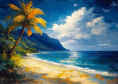 Palm Tree Coast Painting