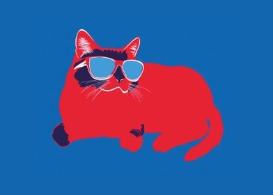 Funny cat with sunglasses