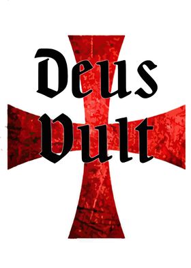 deus vult red and black