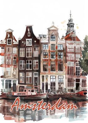 Amsterdam City Watercolor