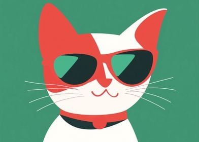 Cool cat with sunglasses