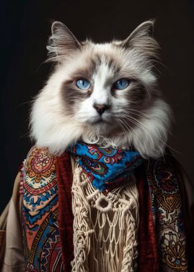 Cat in Bohemian Clothing