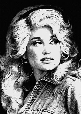 Young Dolly Parton drawing