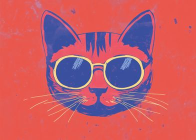 Cool cat with sunglasses