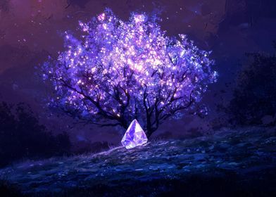 Purple Crystal Tree Life