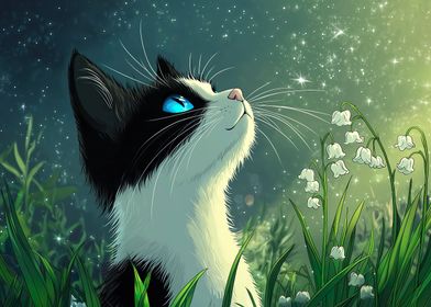 Cat Looking At Stars