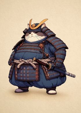 Tabby Cat Samurai 