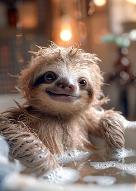 Sloth bath time