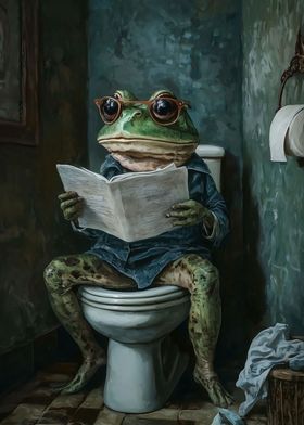 Frog Toilet Newspaper