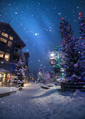 christmas village wallpape