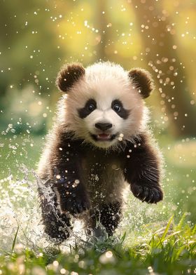 Summer splash panda