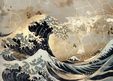 Wave Of Kanagawa Gold