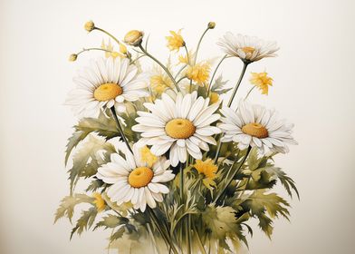 Daisy Bouquet Watercolor