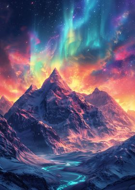 Aurora Over Mountains