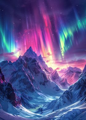 Aurora Over Mountains