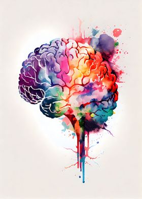 Colorful Brain Painting