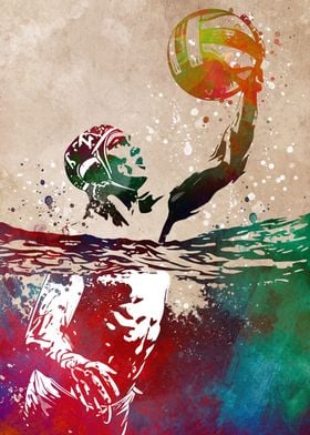 Water polo sport art