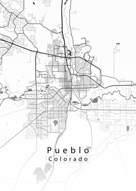 Pueblo Colorado City Map