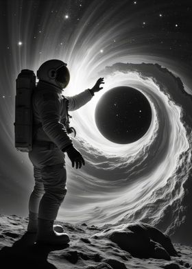 Astronaut Gazing in Space