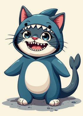 Cute Cat Shark Costume