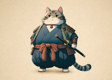 Tabby Cat Ronin Samurai