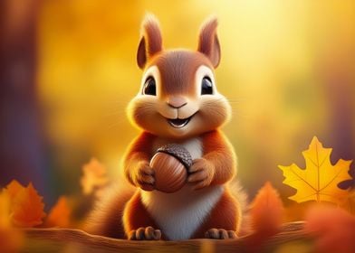 Cute and funny squirrel