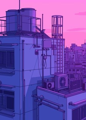 Rooftop Lofi Pink Retro