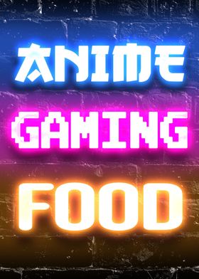 Anime Gaming Food neon