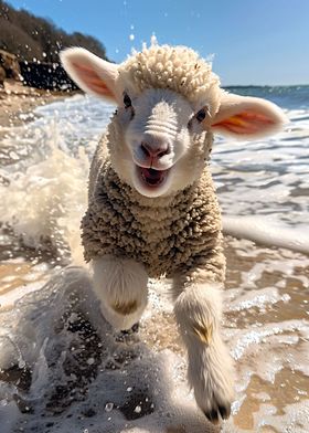 Lamb on Beach