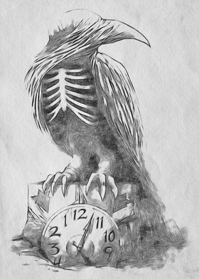 crows and clock drawing