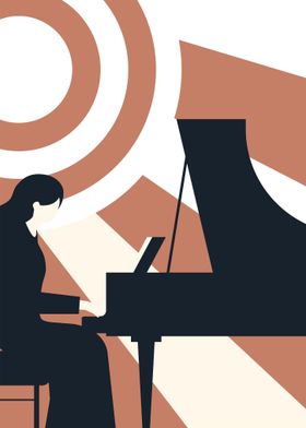 Abstract Piano Silhouette