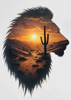 Lion and the desert