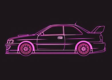 Neon Line Car 