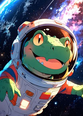 Cute Crocodile Space Suit