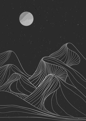 abstract mountain line art