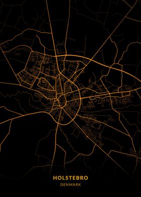 Holstebro City Map Gold