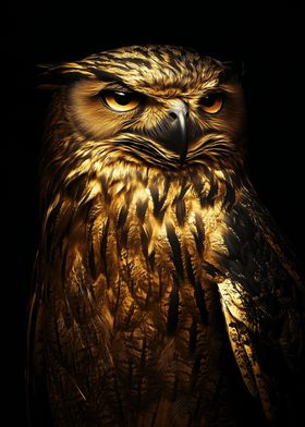 Black and Gold Owl