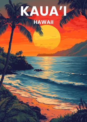 Kauai Hawaii Illustration