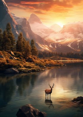 Deer in the mountains