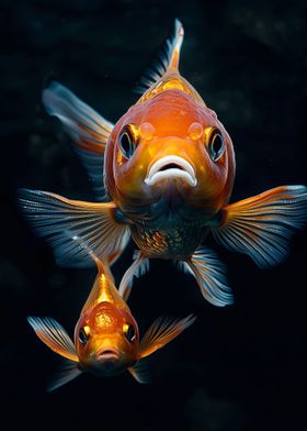 Mother And Baby Goldfish